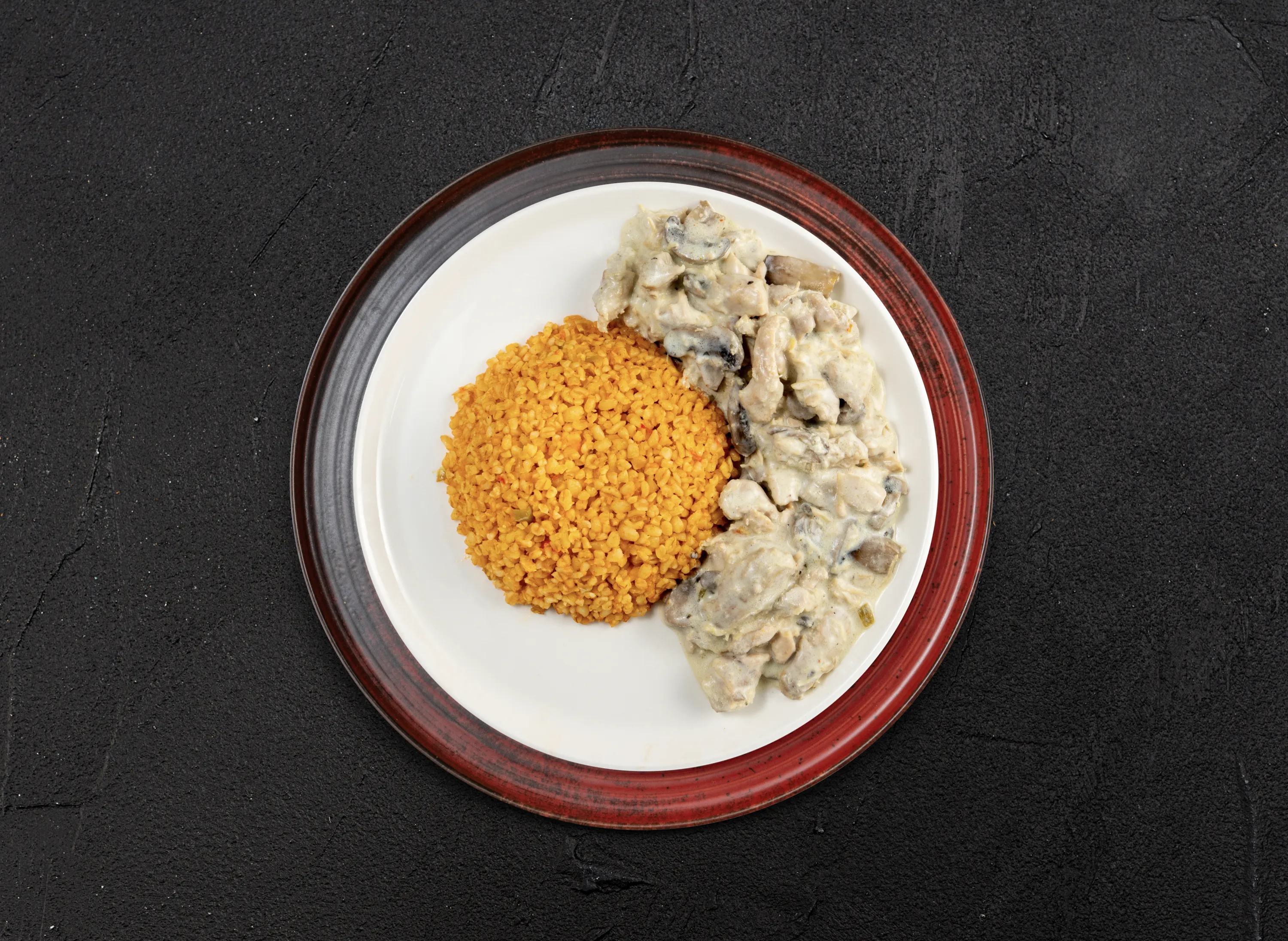 Kremalı Mantarlı Tavuk & Bulgur Pilavı